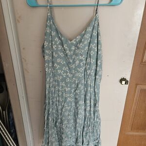 GAP Blue Floral Dress with Spaghetti Straps